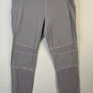 Athleta Meshblock Stash Pocket Salutation‎ Tight Women XL Silver Bells High Rise